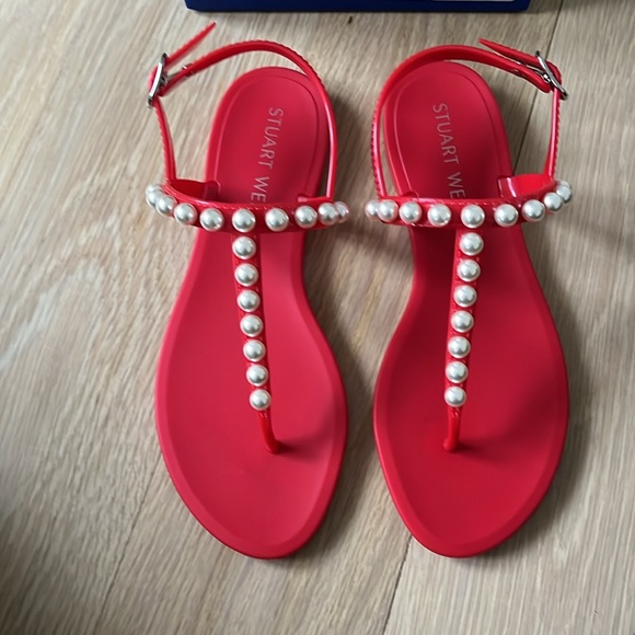 Stuart Weitzman, Goldie jelly sandal size 7, Coral NIB - Picture 4 of 10